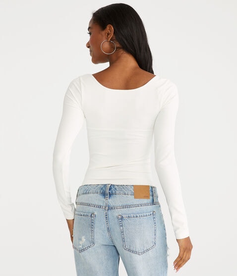Long Sleeve Seriously Soft Sculpt Scoop-Neck Tee