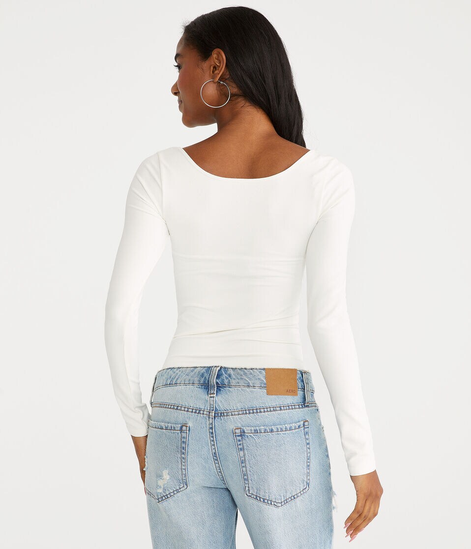 Long Sleeve Seriously Soft Sculpt Scoop-Neck Tee