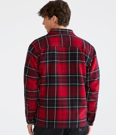 Plaid Flannel Sherpa-Lined Shacket