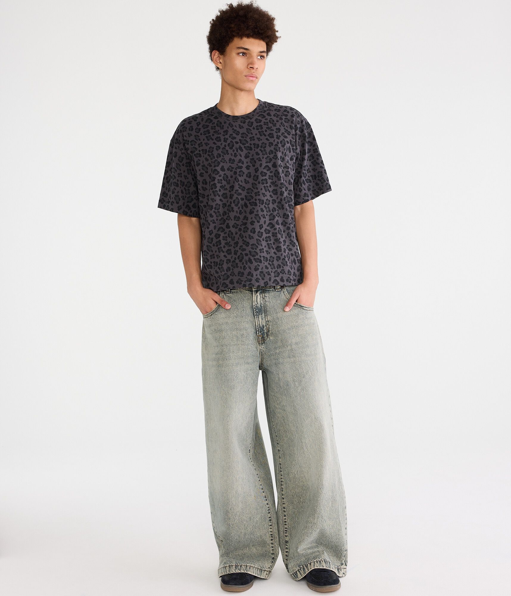 Leopard Print Boxy Crew Tee