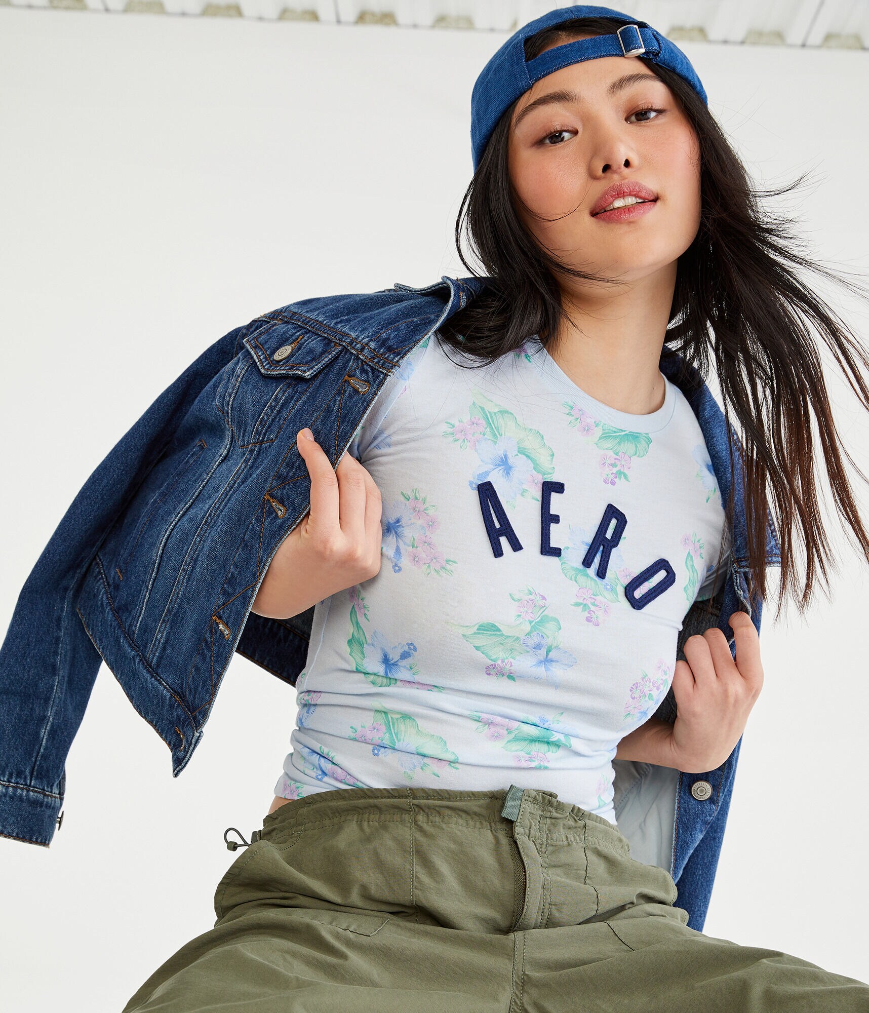 Aero Tropical Floral Appliqu&eacute; Graphic Tee