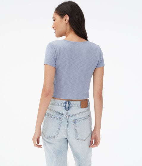 Double Tie-Front Crop Top Double Tie-Front Crop Top