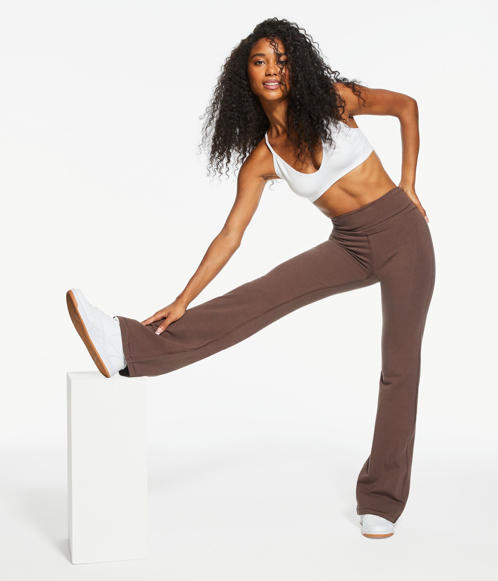 High-Rise Fold-Over Flare Pants