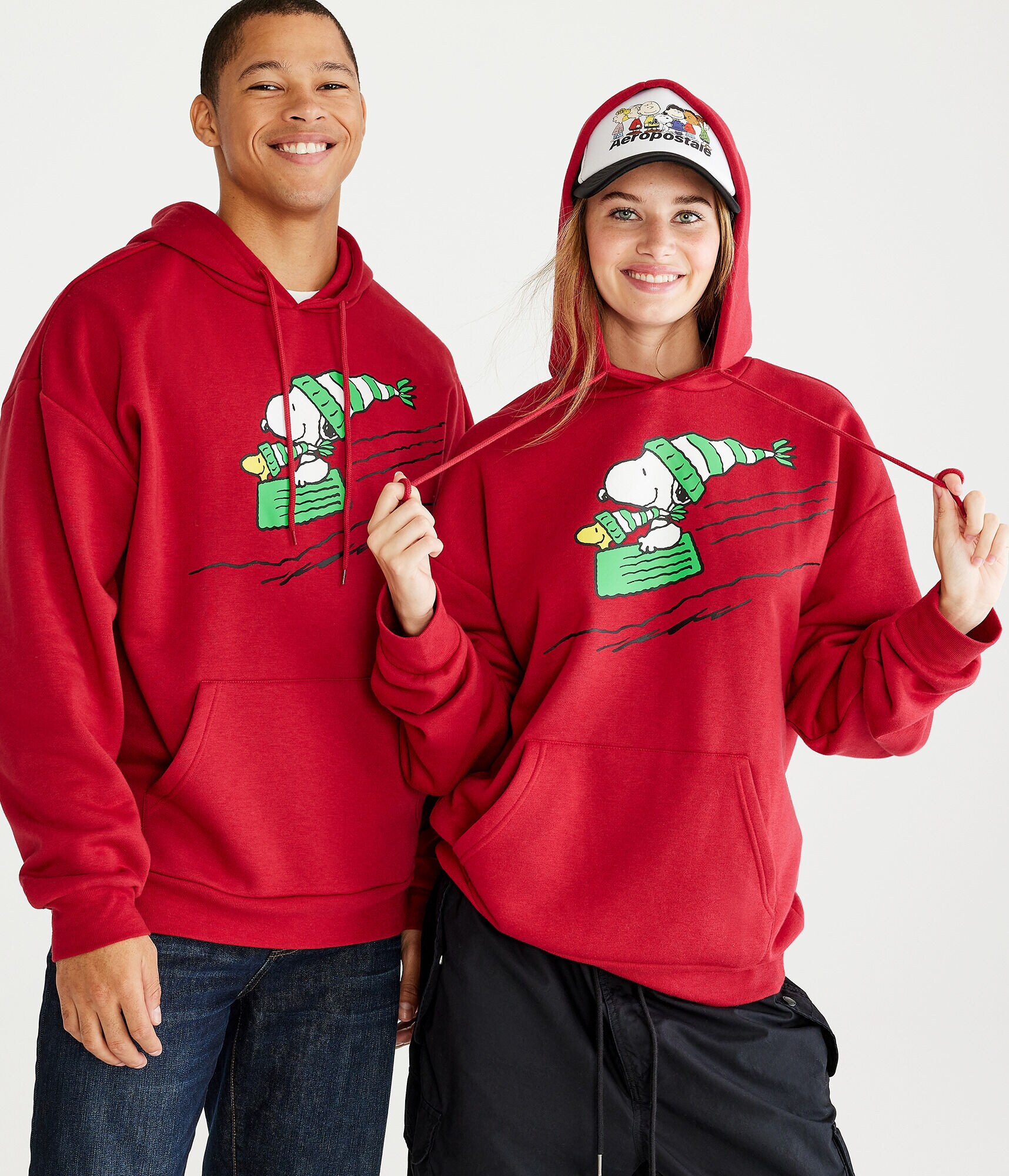 Peanuts® Aéropostale Snoopy Sledding Pullover Hoodie