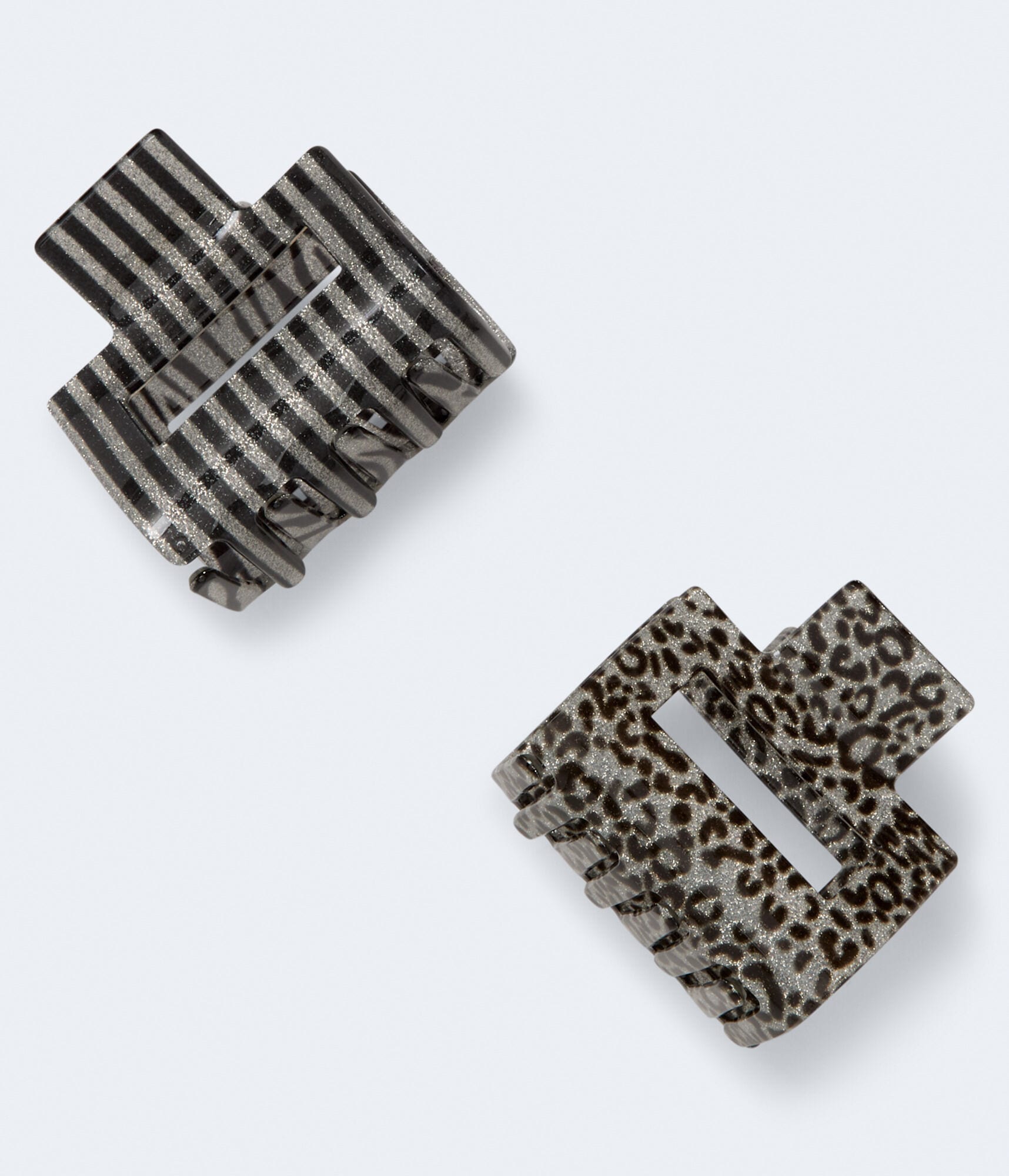 Glitter Square Claw Hair Clip 2-Pack