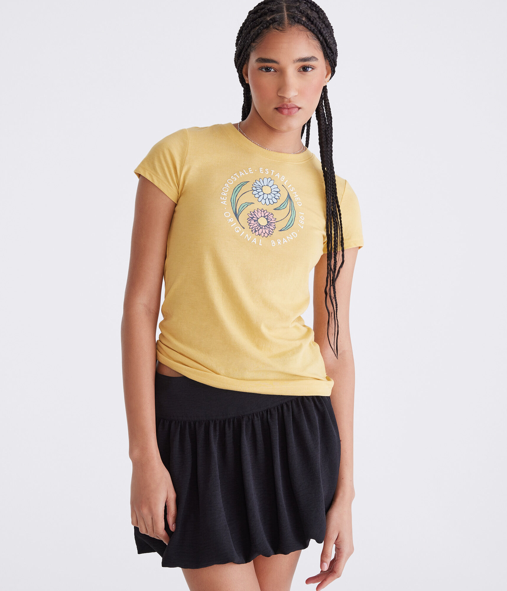 Aeropostale Circle Floral Graphic Tee
