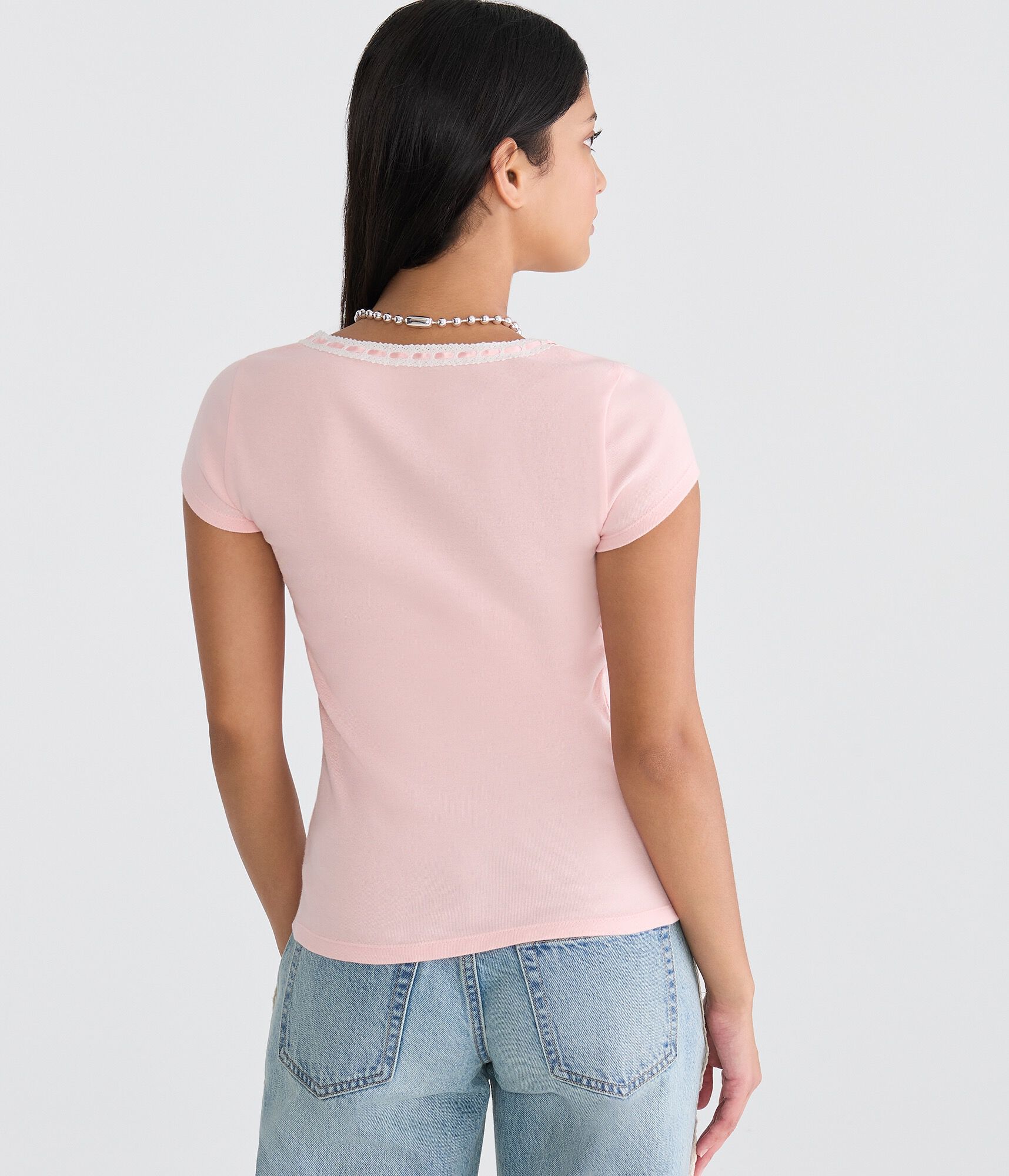 Seriously Soft Ribbon Lace Scoop Tee