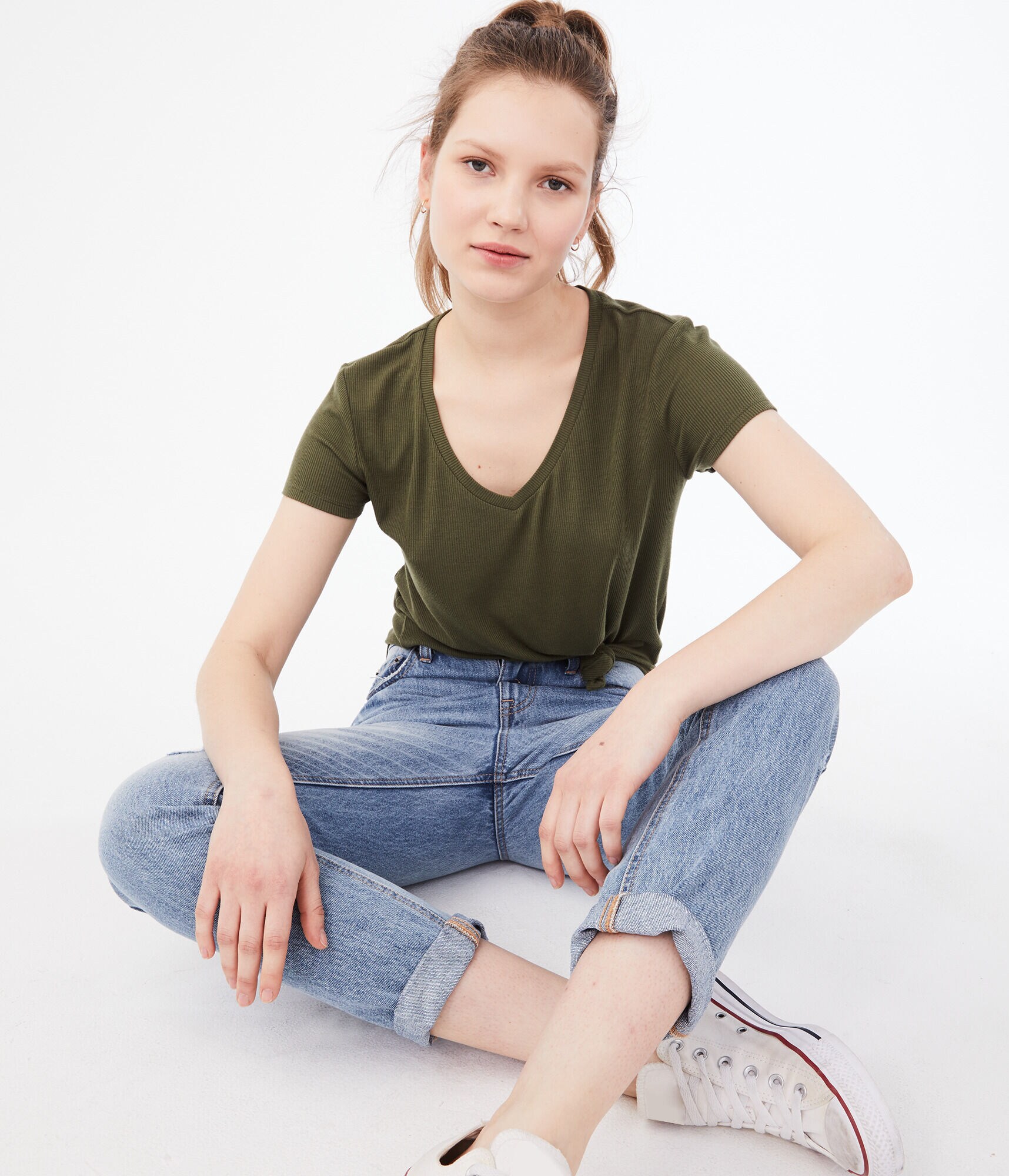 Seriously Soft Ribbed V-Neck Tee