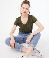 Seriously Soft Ribbed V-Neck Tee