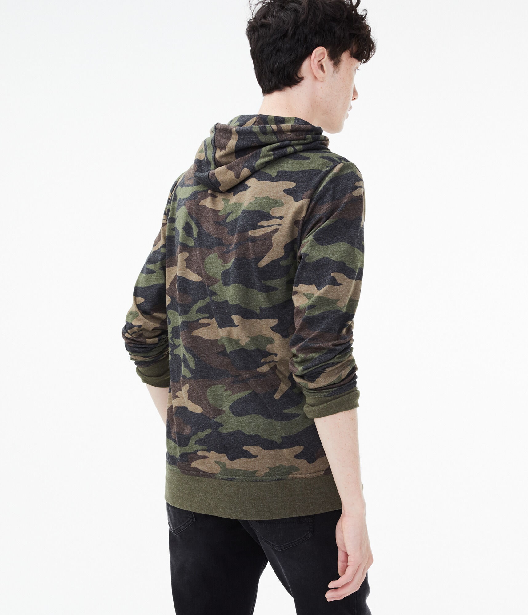 Long Sleeve Camo Hooded Tee