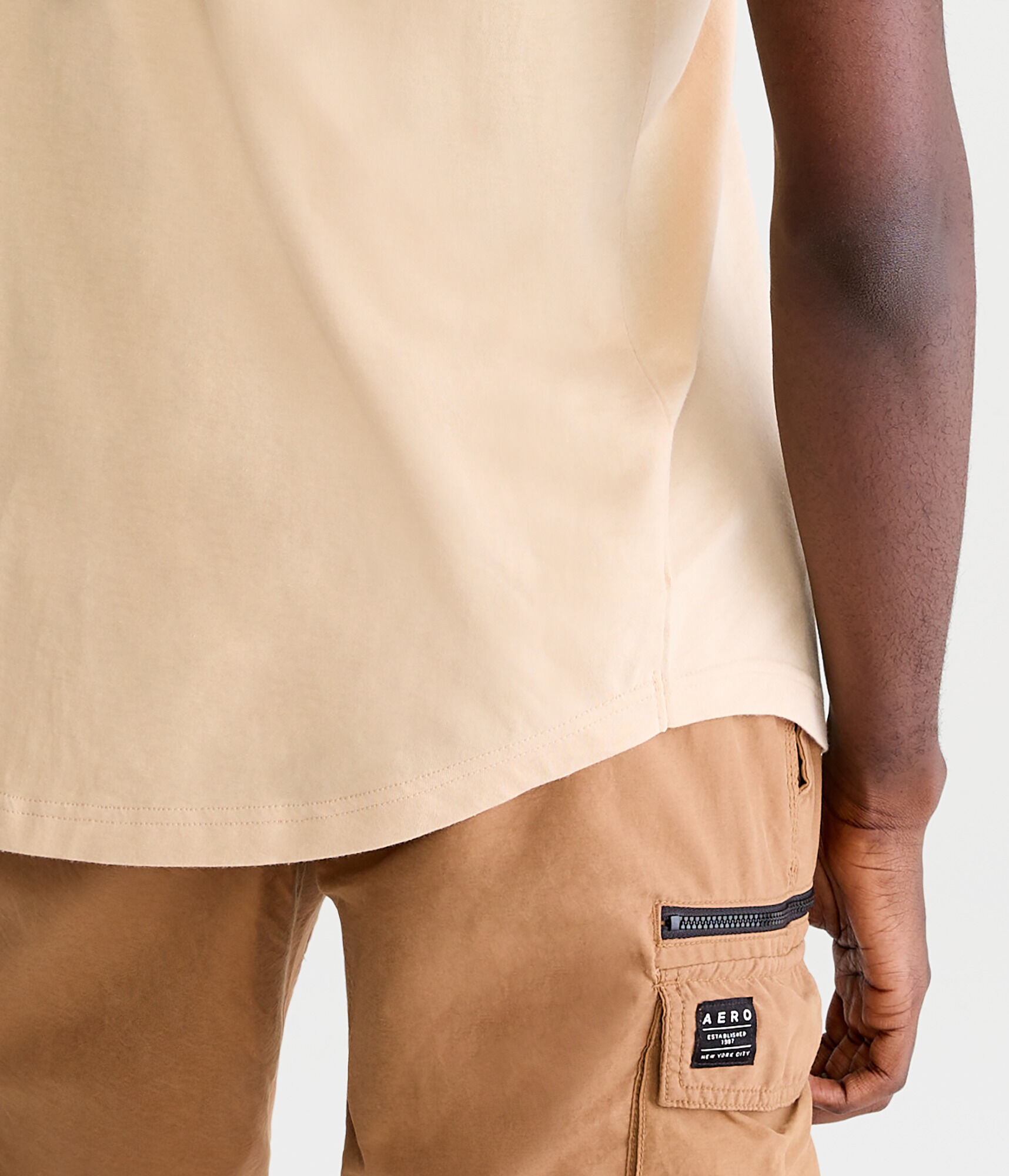 Solid Curved Hem Crew Tee