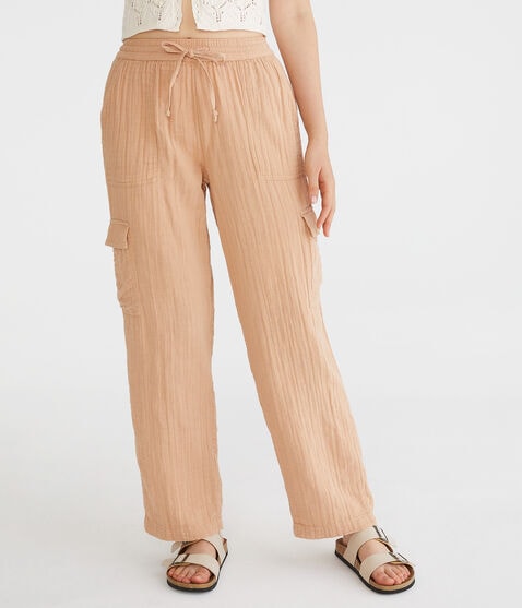 Gauze Wide Leg Cargo Pants Gauze Wide Leg Cargo Pants