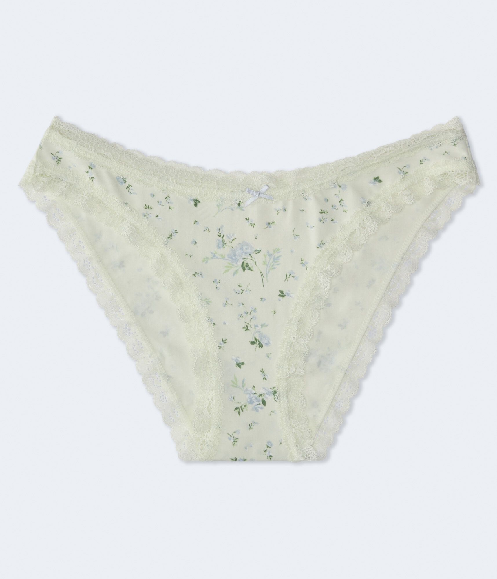 Floral Lace-Trim Low-Rise Bikini