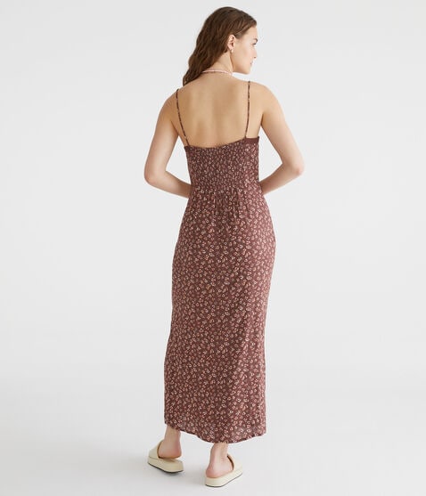 Floral V-Neck Lace-Trim Midi Dress Floral V-Neck Lace-Trim Midi Dress