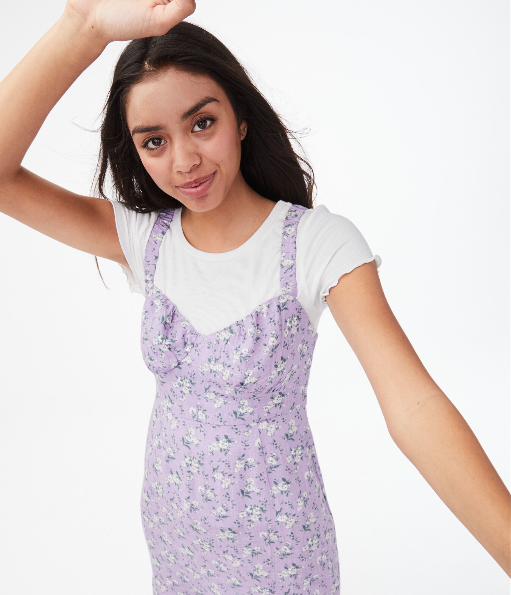 Sleeveless Floral Slit-Front Dress