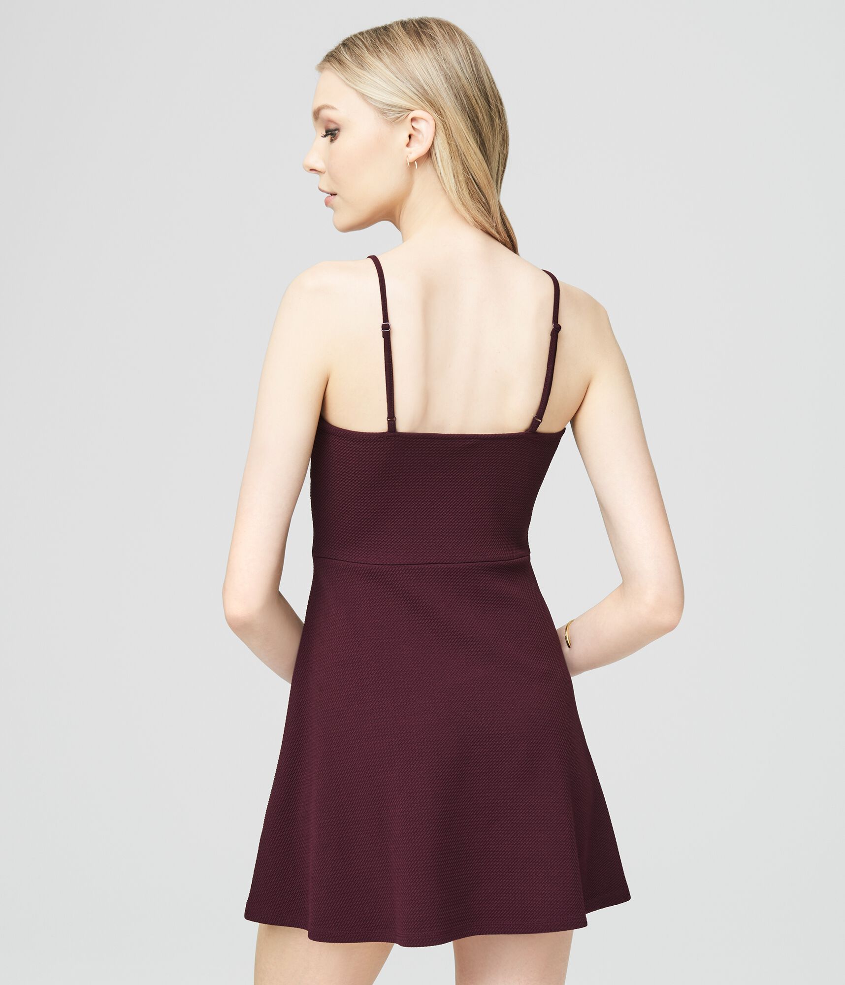 Solid Textured Wrap Dress