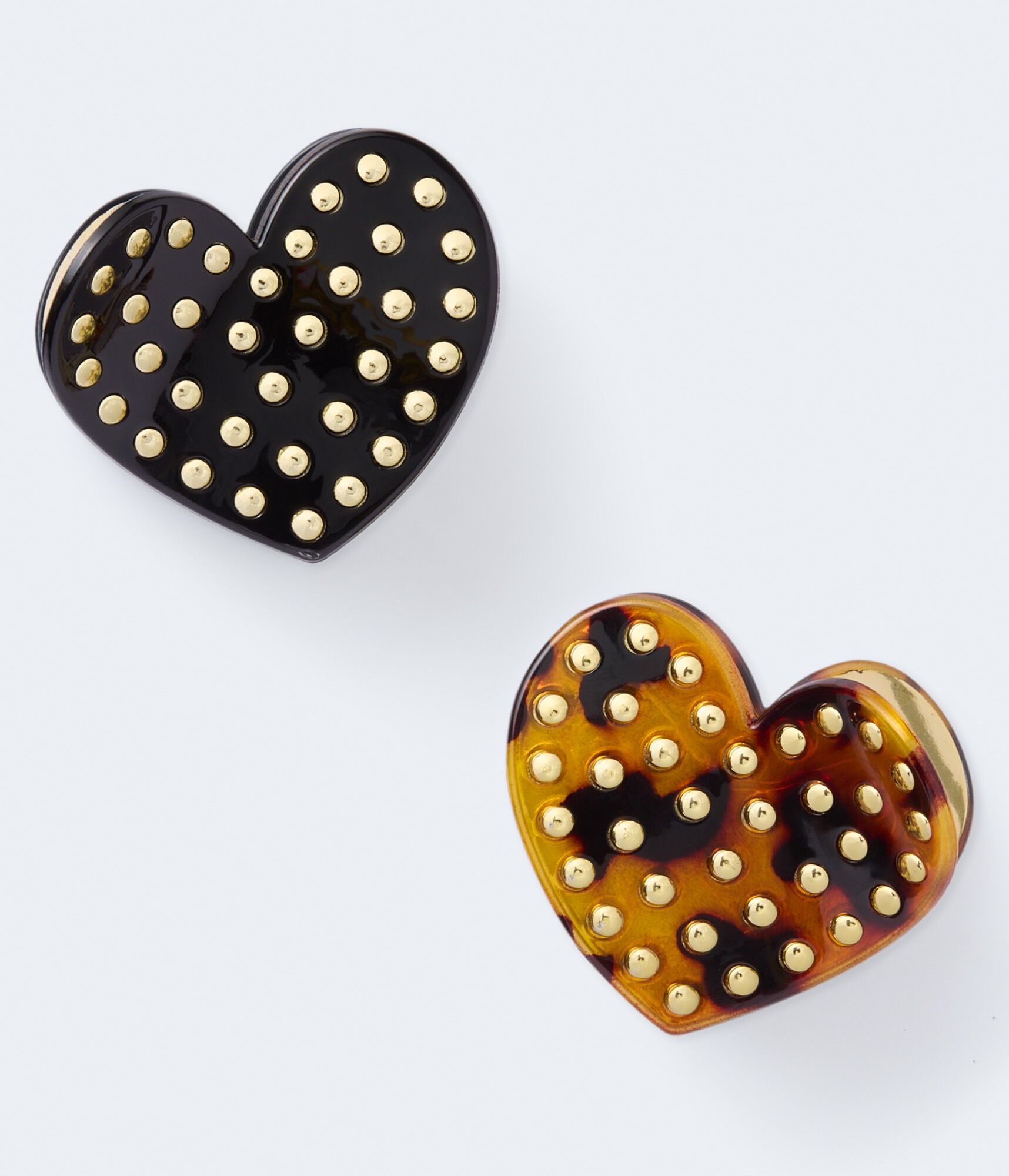 Studded Heart Claw Hair Clip 2-Pack