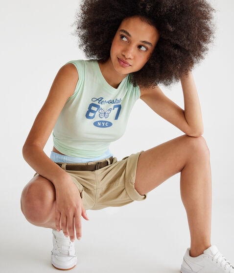 Aeropostale 87 Butterfly Foil Graphic Tee Aeropostale 87 Butterfly Foil Graphic Tee