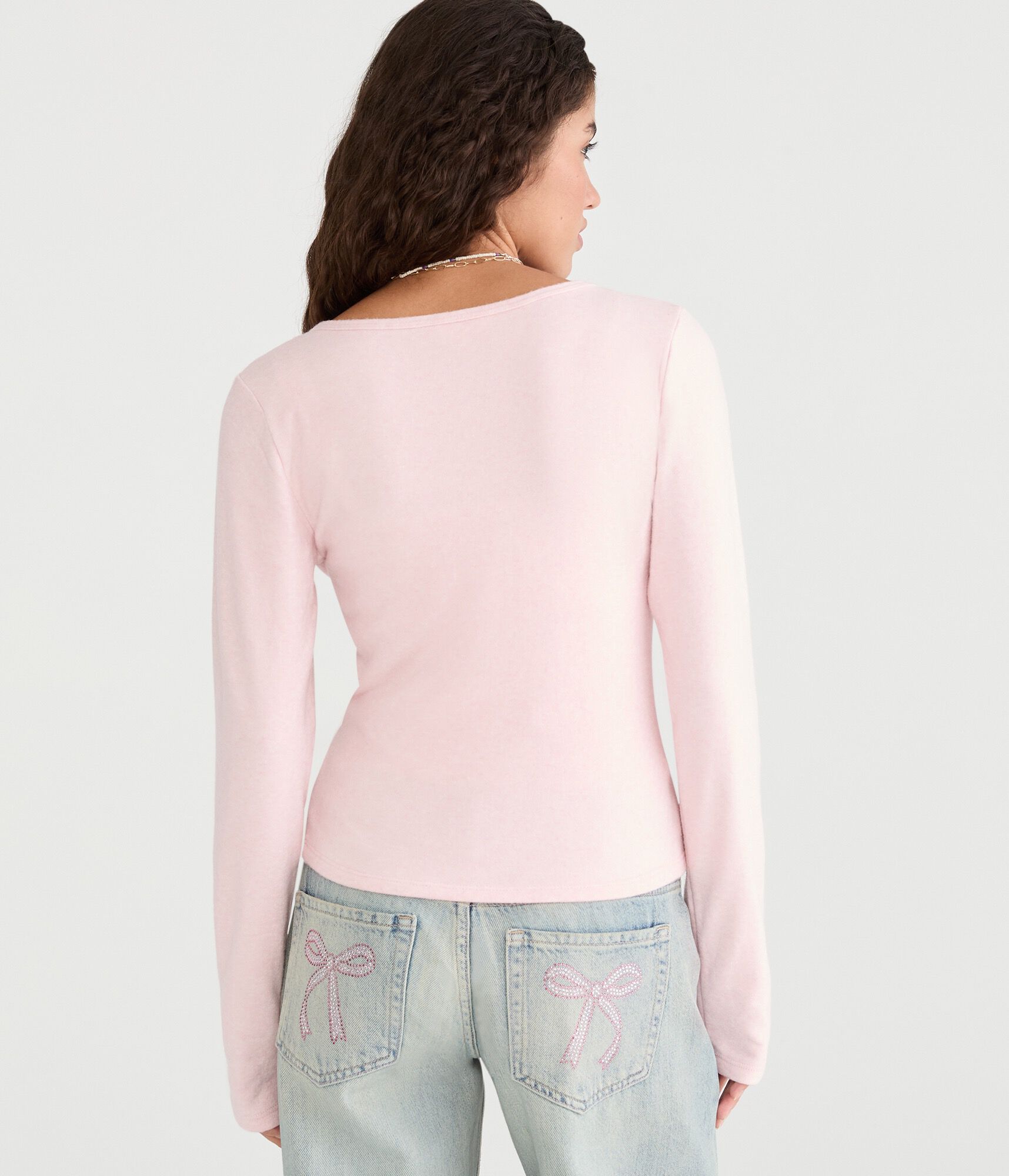 Long Sleeve Wrap-Front Top