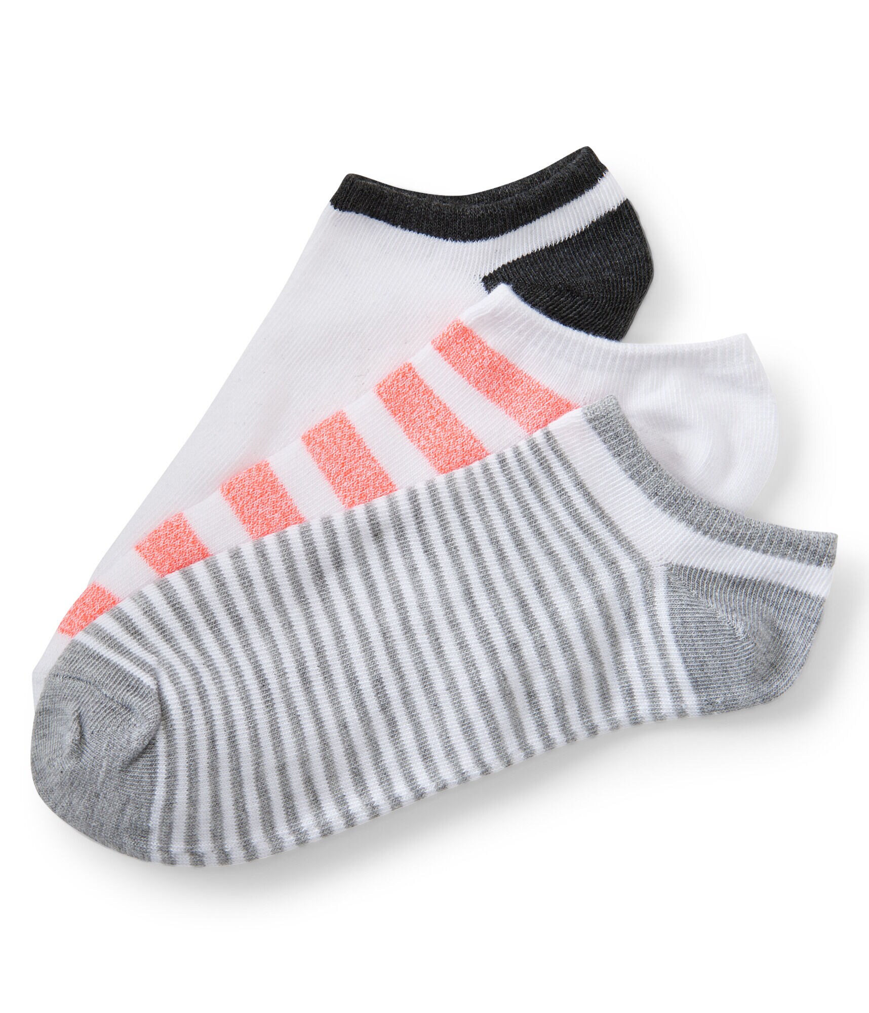 3-Pack Neon Stripe, Thin Stripe &amp; Colorblock Ankle Socks