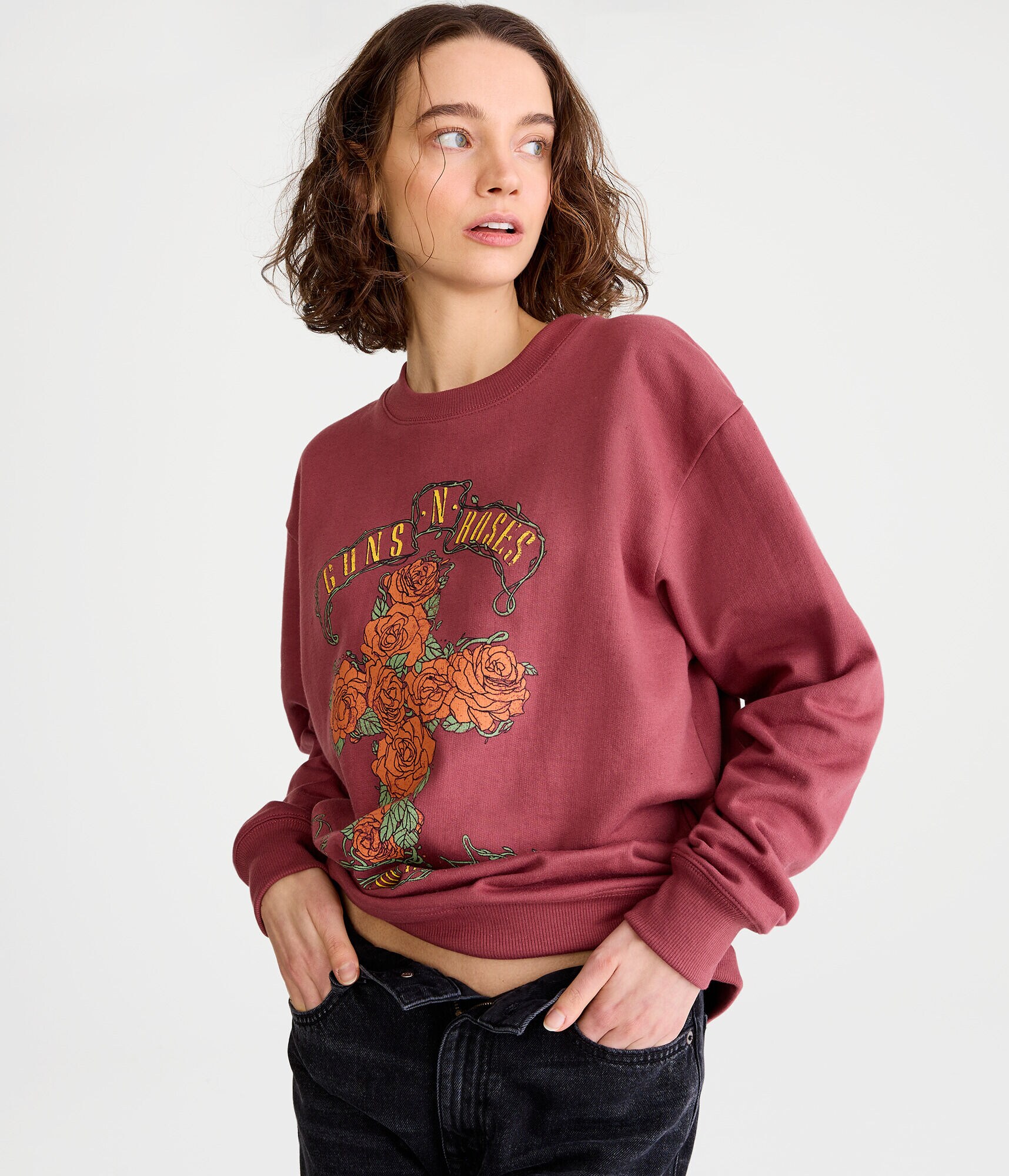 Guns N Roses Oversized Crew Sweatshirt