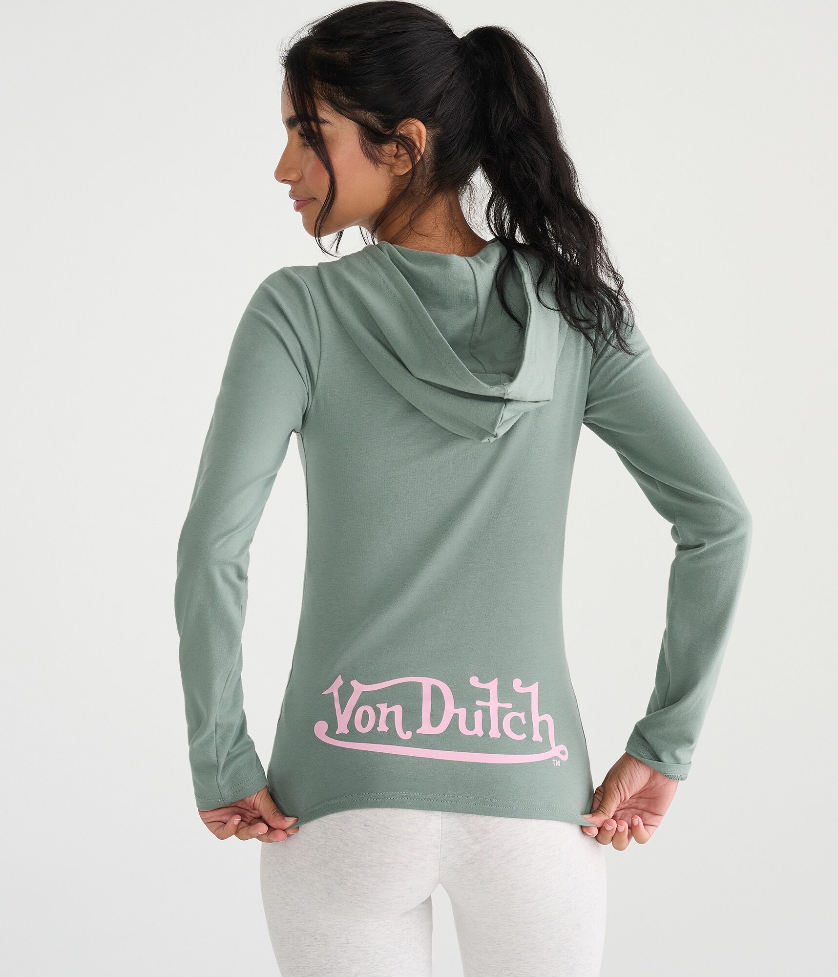Von Dutch Camo Logo Hooded Graphic Henley