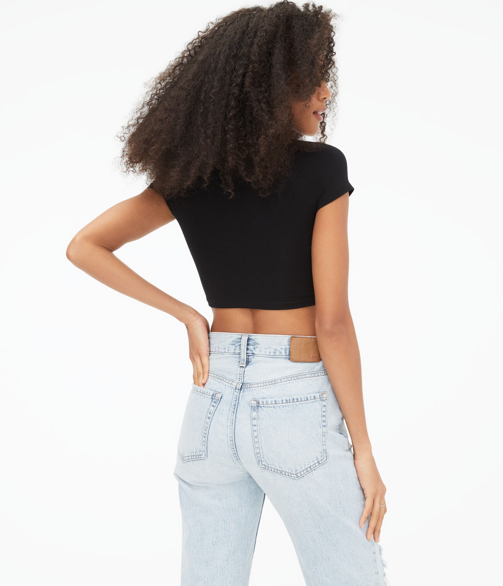 Ruched Keyhole Crop Top