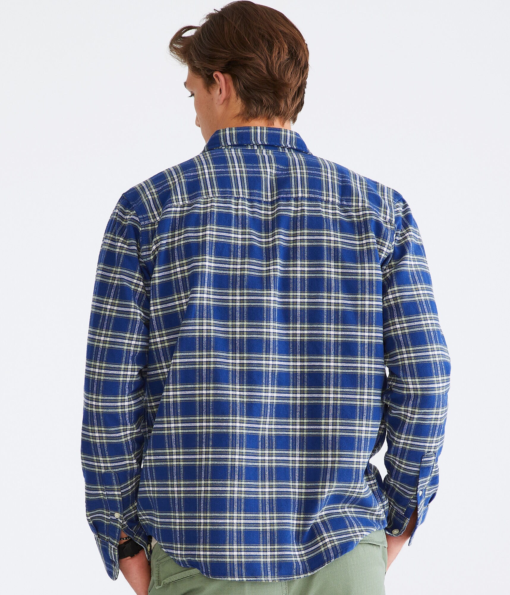 Long Sleeve Relaxed Plaid Oxford Shirt