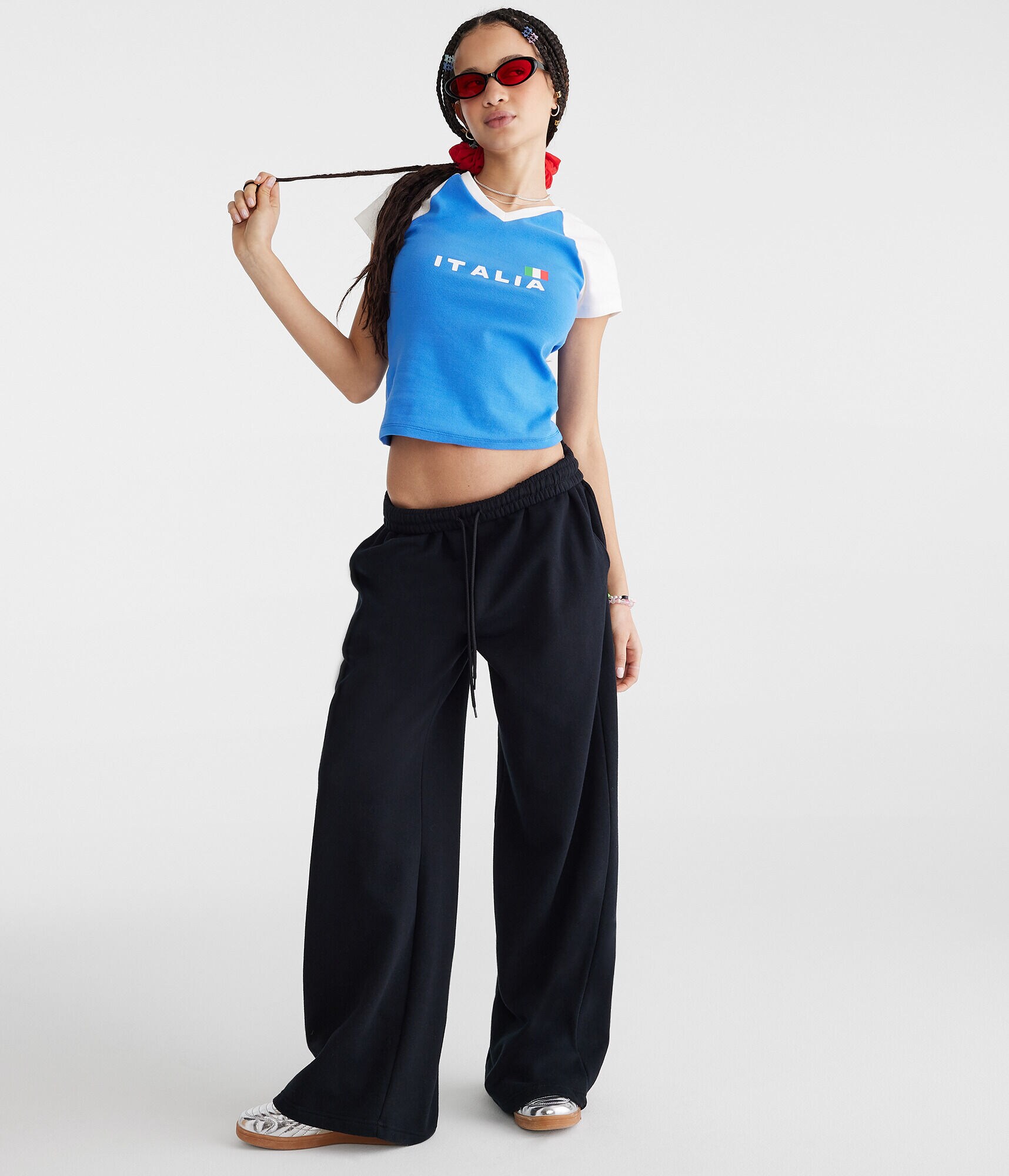 Mid-Rise Wide Leg Sweatpants