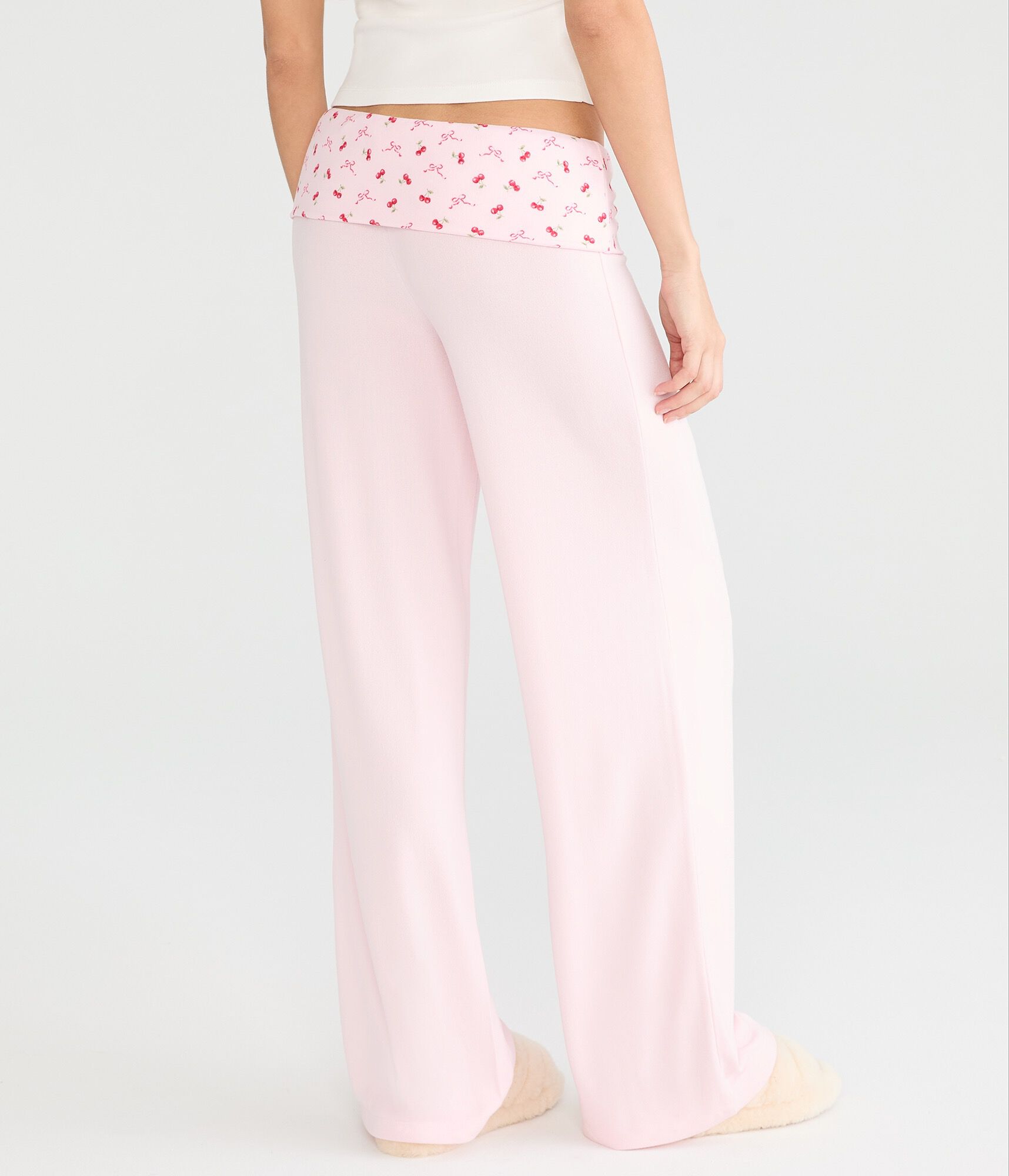 Printed Fold-Over Sleep Pants