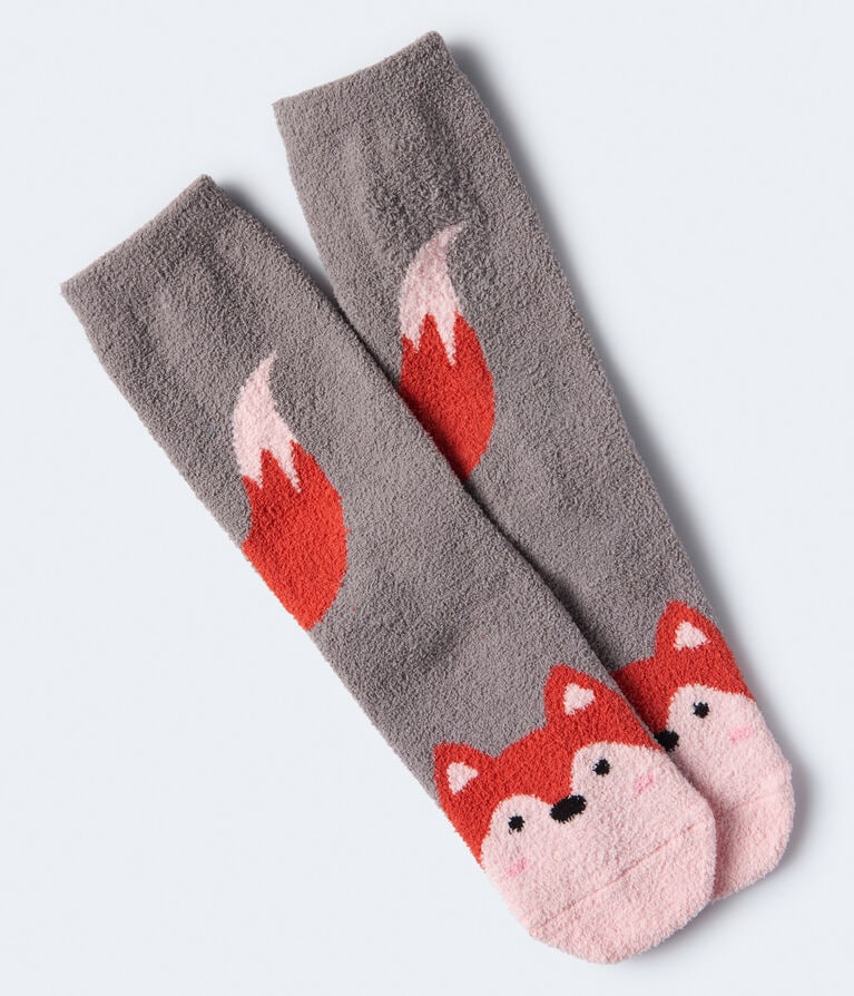 Foxy Fuzzy Crew Socks***