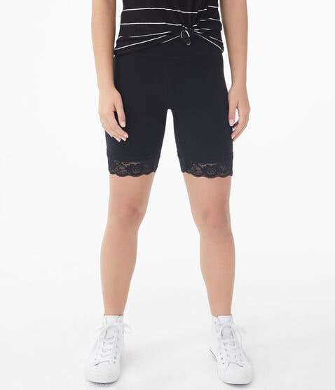 Lace-Trim Lounge Bike Shorts