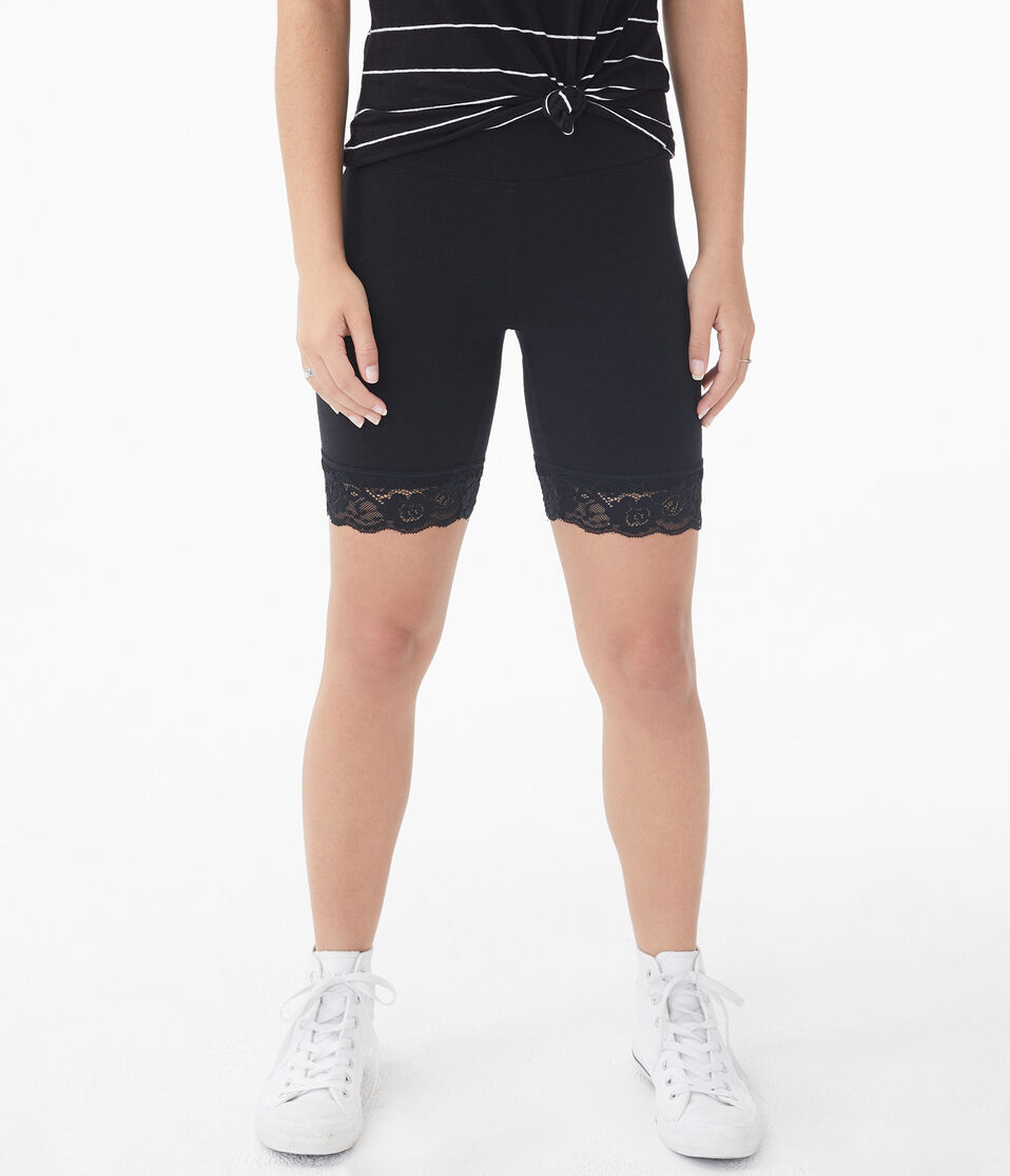 Lace-Trim Lounge Bike Shorts