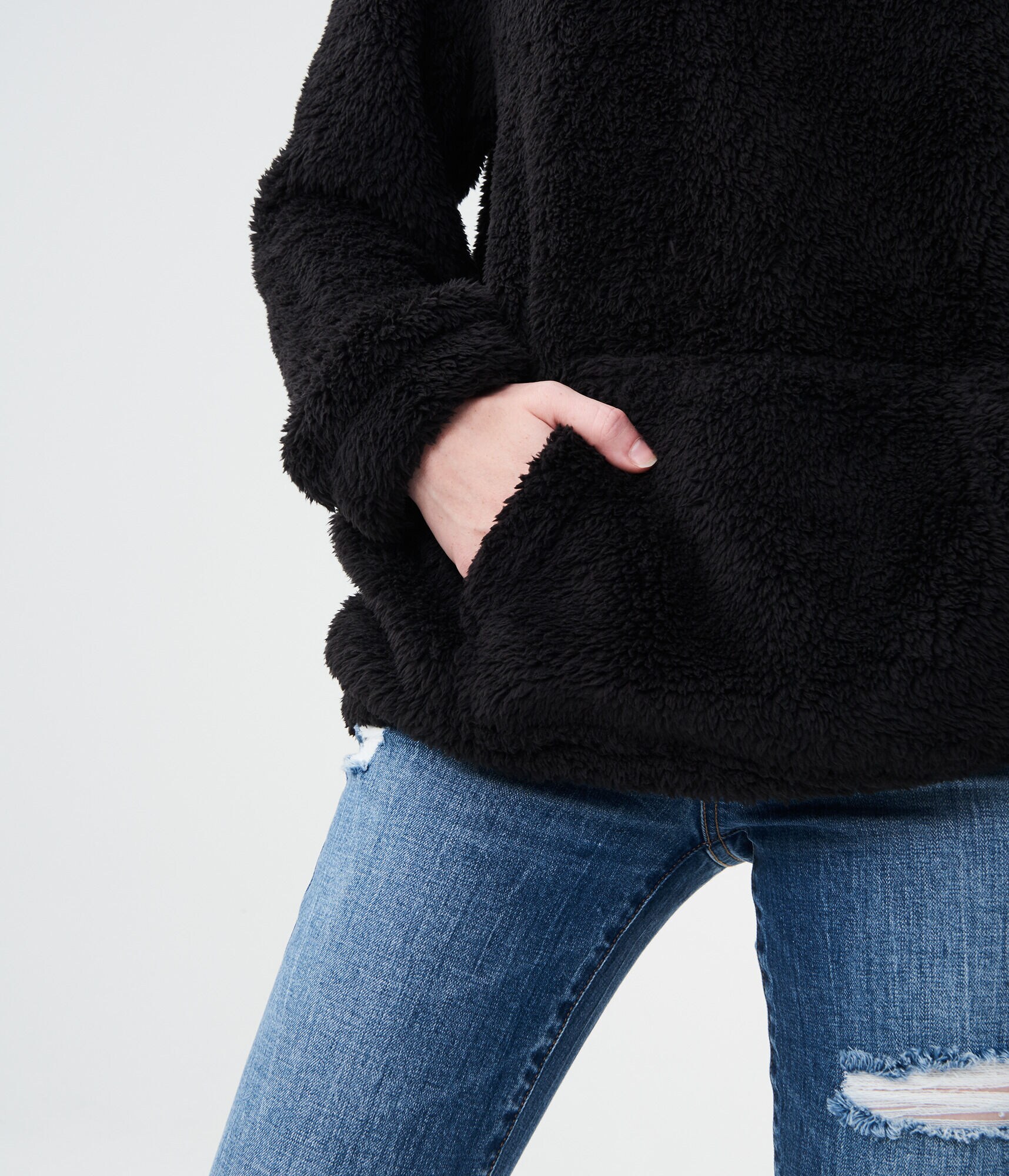 Fuzzy Fleece Pullover Hoodie