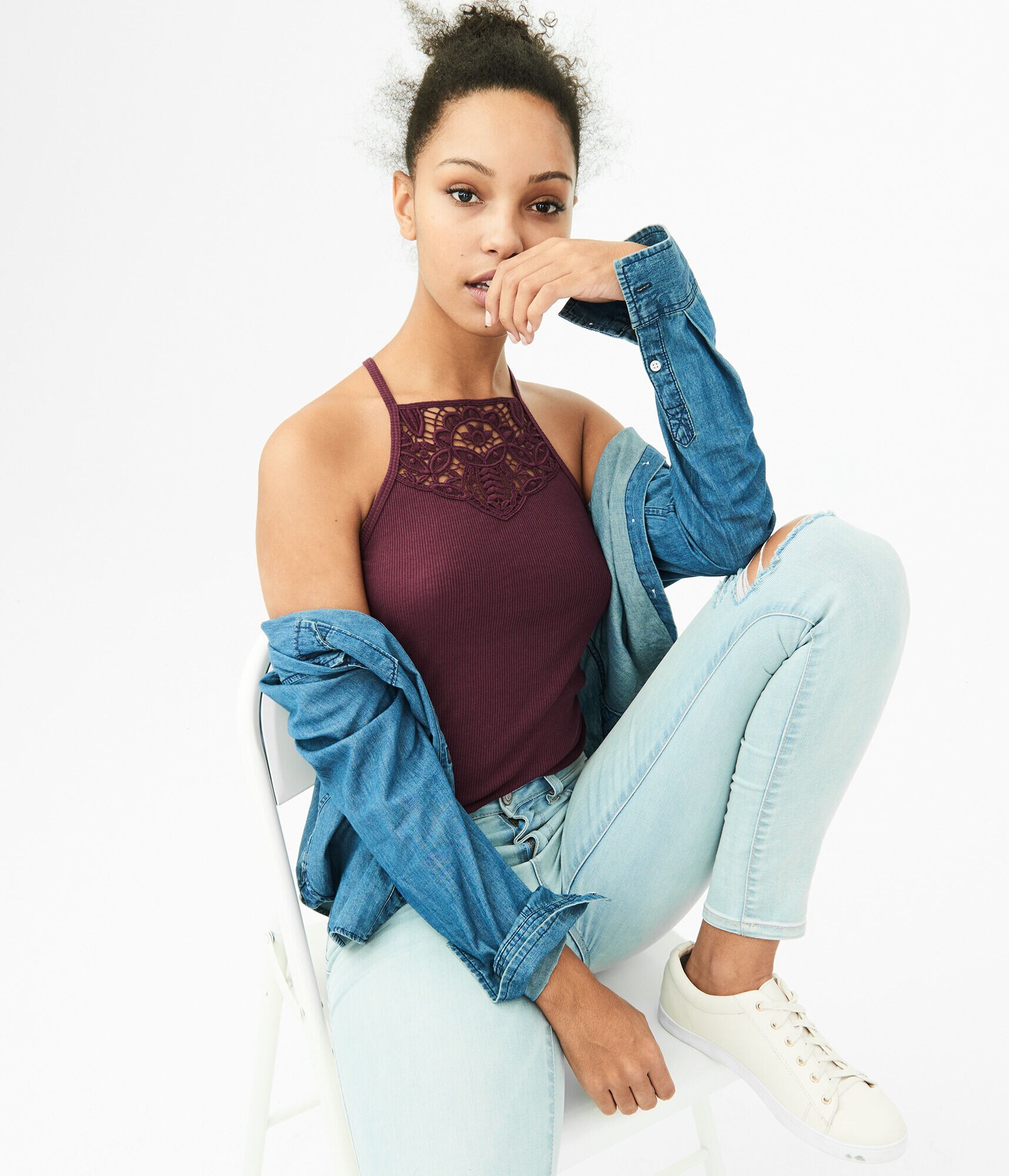 Crocheted High-Neck Tank