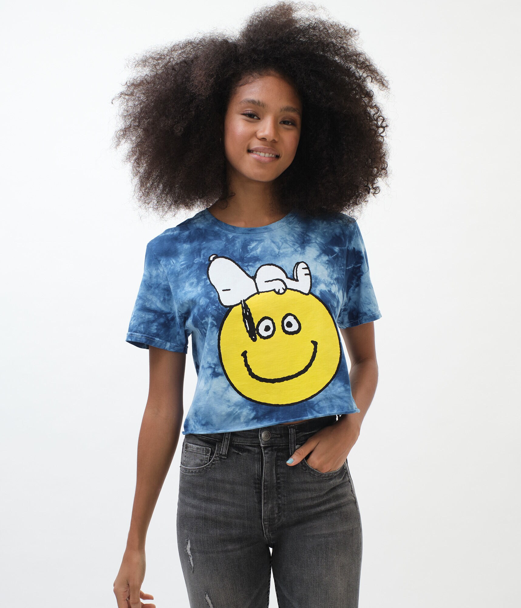Snoopy Smiley Tie-Dye Graphic Tee***