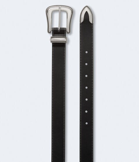 Faux Leather Western Buckle Belt Faux Leather Western Buckle Belt