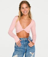 Long Sleeve Wear 3 Ways Crop Top