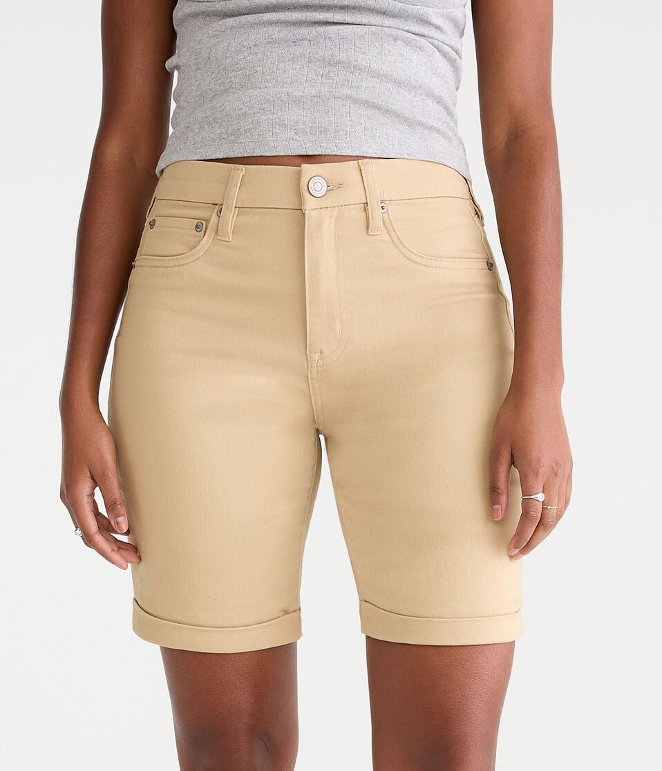 Curvy Seriously Stretchy High-Rise Uniform Bermuda Shorts