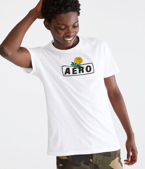 Aero Rose Box Logo Appliqué Graphic Tee Aero Rose Box Logo Appliqué Graphic Tee