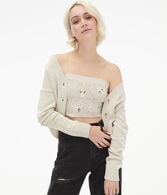 Floral Sweater-Knit Cropped Bungee Cami***