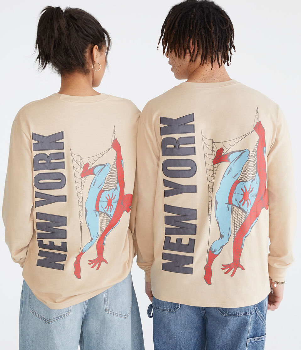 Marvel | Aero Long Sleeve Spider-Man NYC Relaxed Graphic Tee