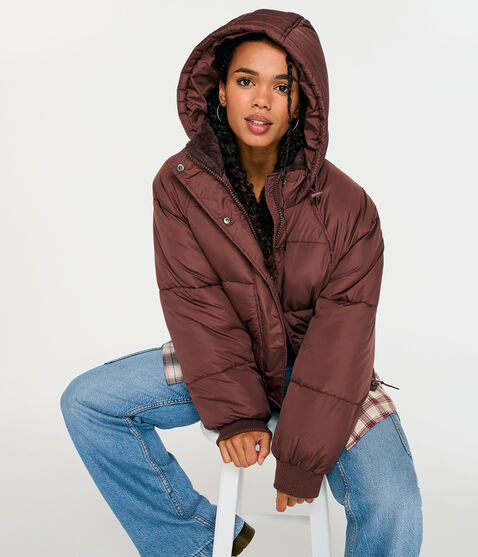 Oversized Quilted Hooded Puffer Jacket