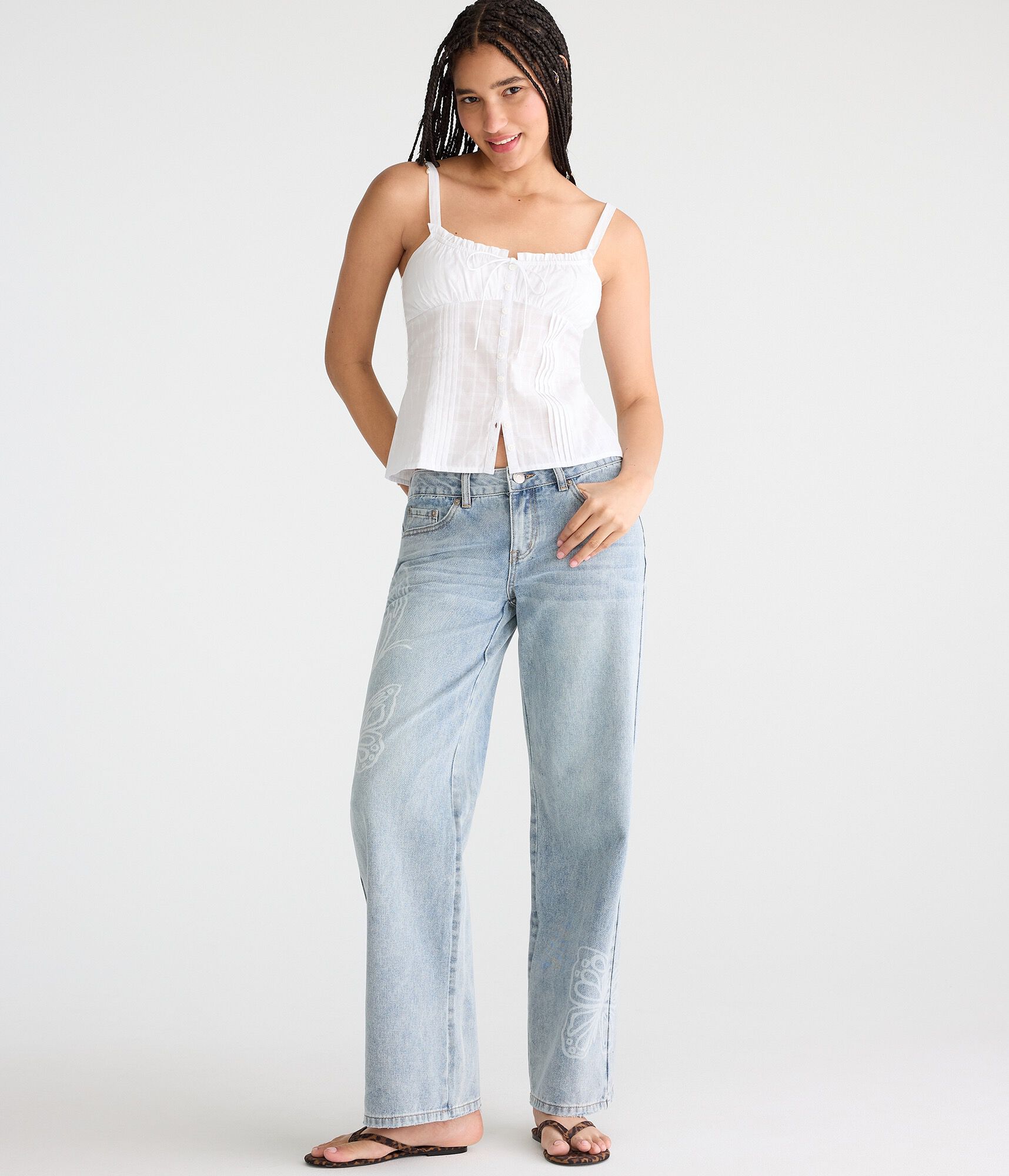 Pintuck Button-Front Tank