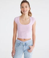 Seriously Soft Ribbed Scoop-Neck Baby Tee