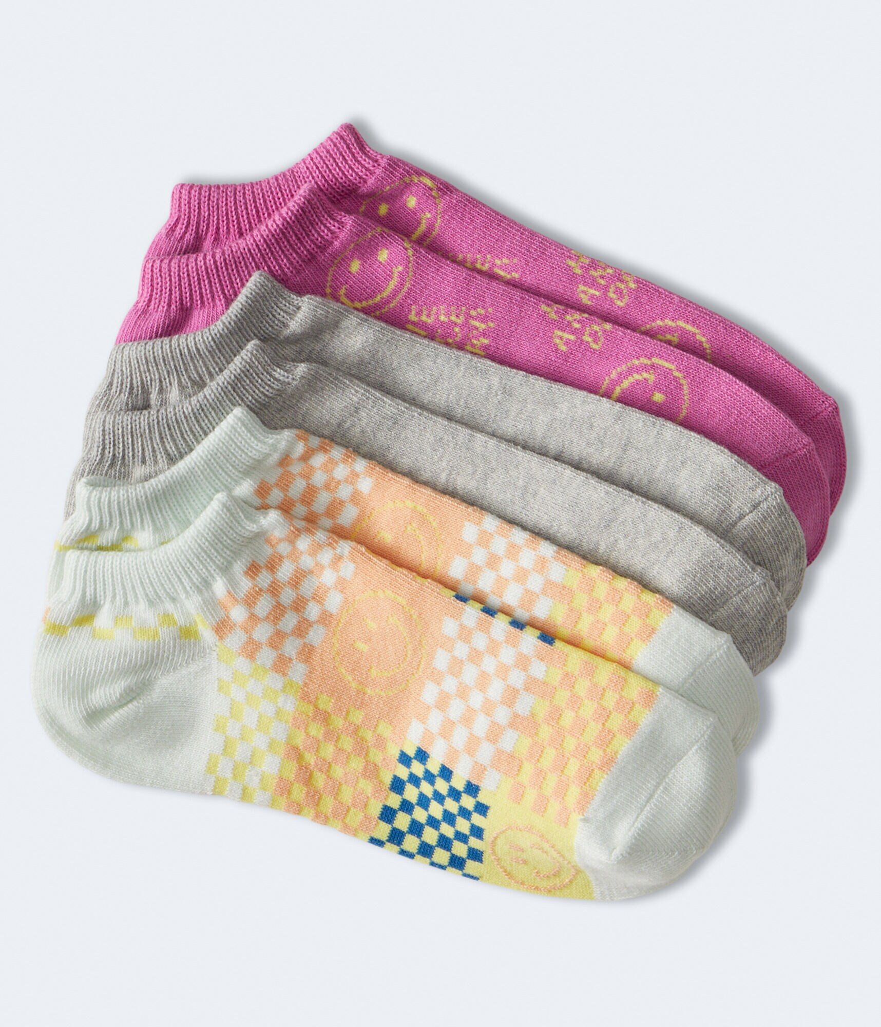 Smiley Checker Ankle Sock 3-Pack