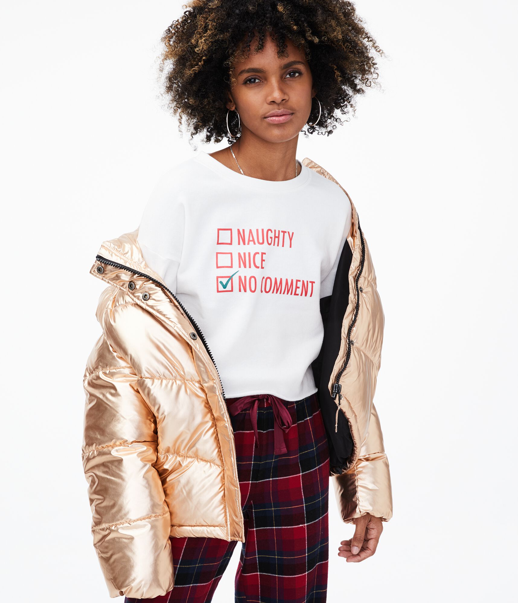 Naughty List Cropped Crew Sweatshirt