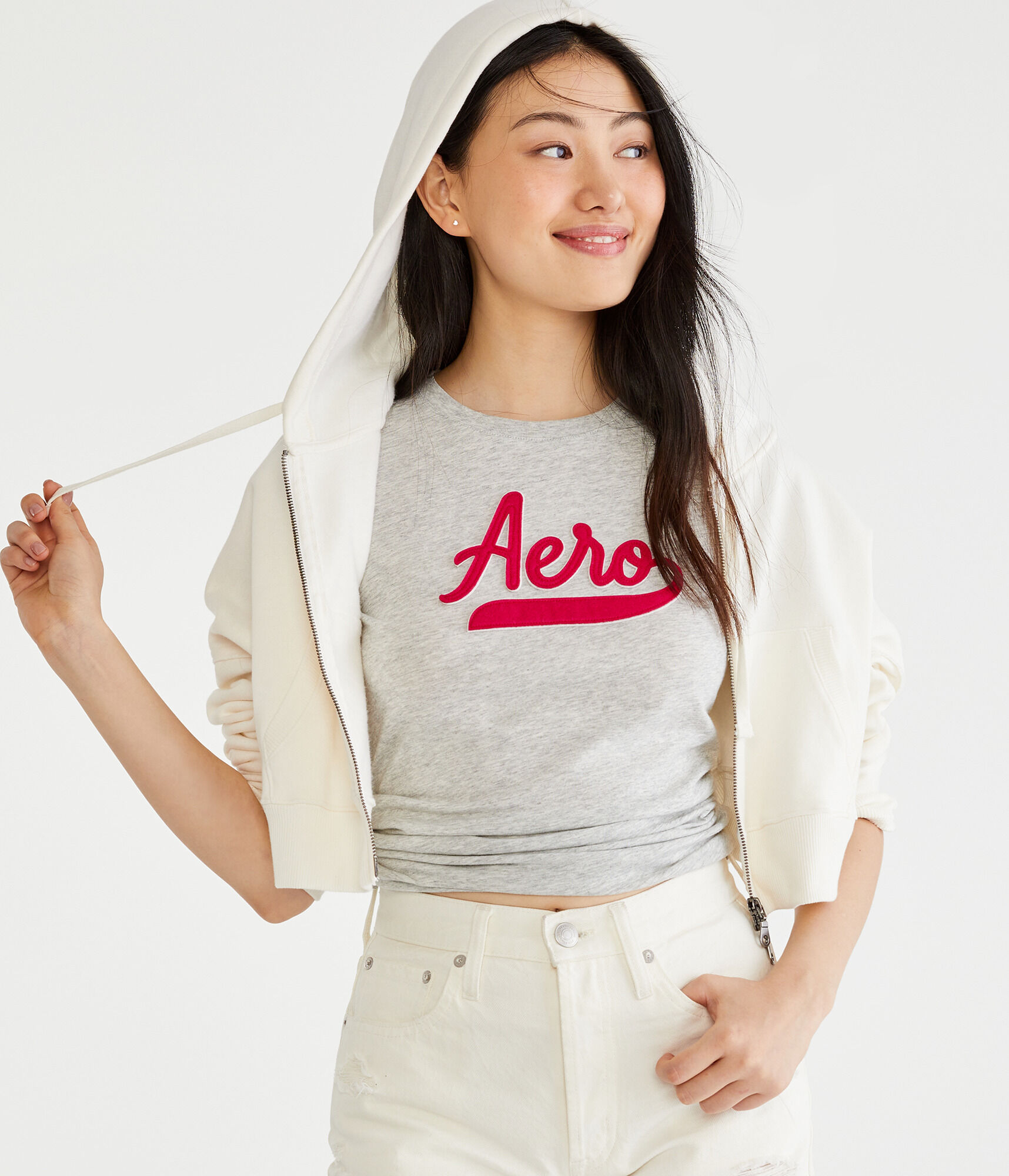 Aero Script Logo Appliqu&eacute; Graphic Tee