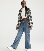 Mid-Rise Wide Leg Utility Cargo Jean