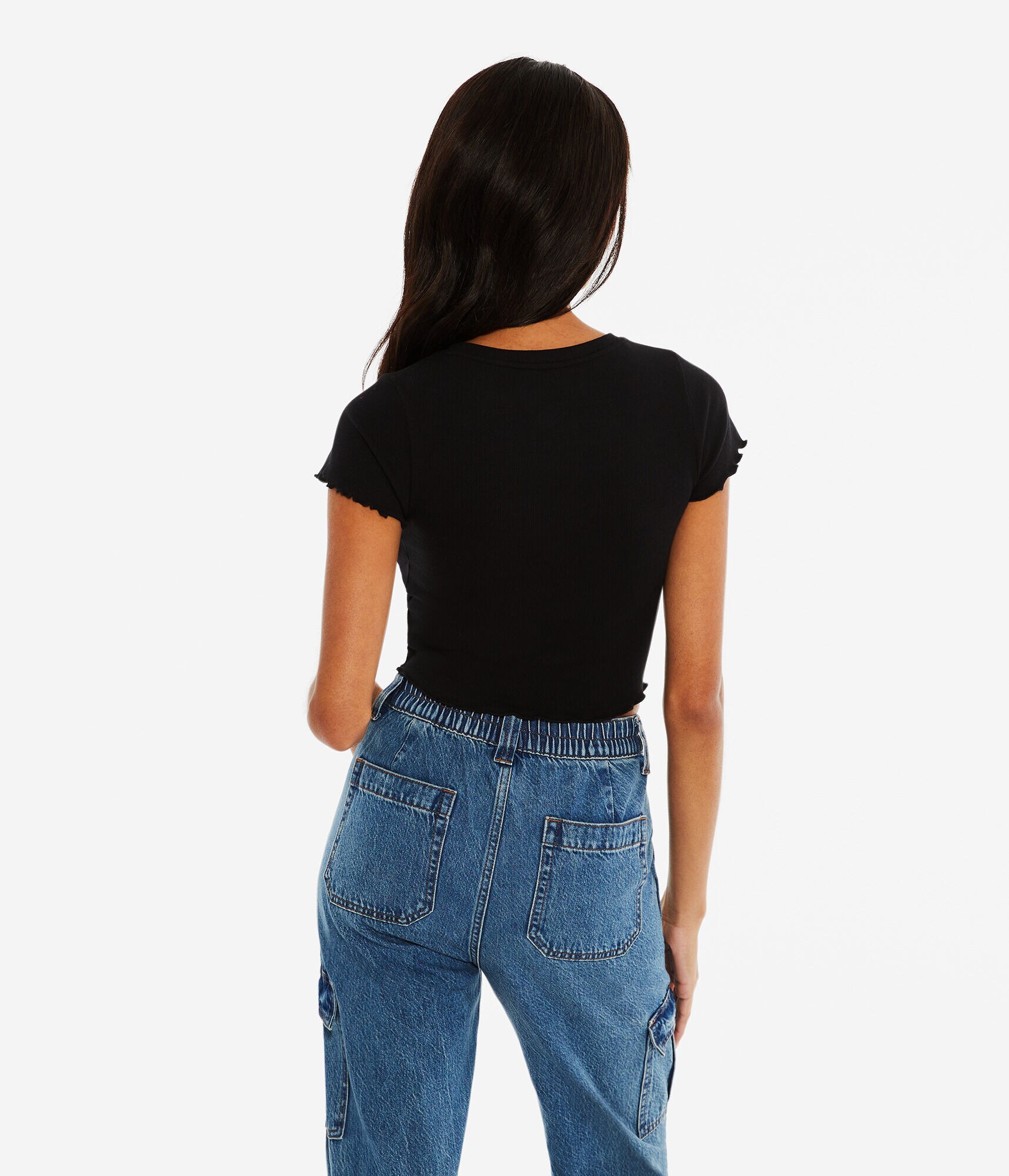 Ribbed Cropped Shrunken Tee